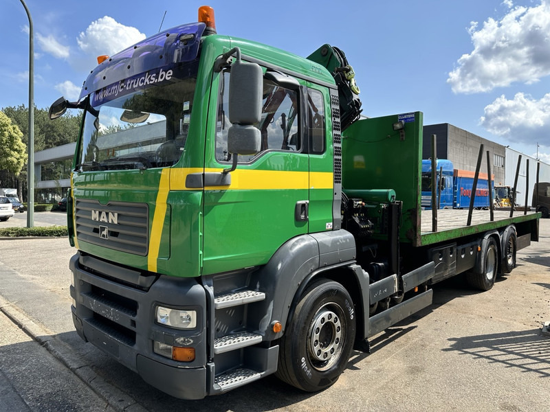 MAN TGA 26.360 6X2 BL + CRANE PALFINGER PK 18500 (4x) - LIFT + STEERING AXLE - PLATFORM 7m75 - MANUAL GEARBOX - Darus autó: 4 kép. MAN TGA 26.360 6X2 BL + CRANE PALFINGER PK 18500 (4x) - LIFT + STEERING AXLE - PLATFORM 7m75 - MANUAL GEARBOX - Darus autó: 4 kép.