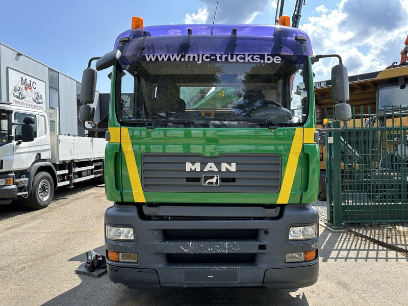 MAN TGA 26.360 6X2 BL + CRANE PALFINGER PK 18500 (4x) - LIFT + STEERING AXLE - PLATFORM 7m75 - MANUAL GEARBOX - Darus autó: 3 kép. MAN TGA 26.360 6X2 BL + CRANE PALFINGER PK 18500 (4x) - LIFT + STEERING AXLE - PLATFORM 7m75 - MANUAL GEARBOX - Darus autó: 3 kép.