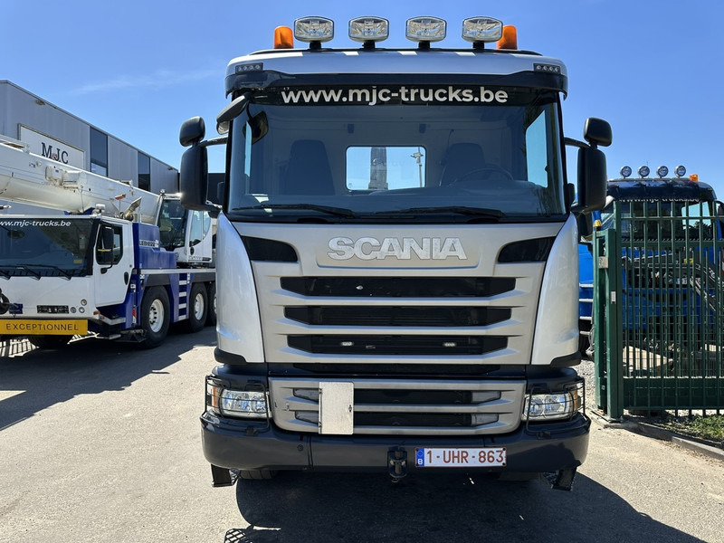 Scania G450 6x4 HAAKSYSTEEM AJK 20T - 5760mm - 3m90 WB - BLADVERING / NAAFREDUCTIE - EURO 6 - BE TRUCK - Horgos rakodó teherautó: 2 kép. Scania G450 6x4 HAAKSYSTEEM AJK 20T - 5760mm - 3m90 WB - BLADVERING / NAAFREDUCTIE - EURO 6 - BE TRUCK - Horgos rakodó teherautó: 2 kép.