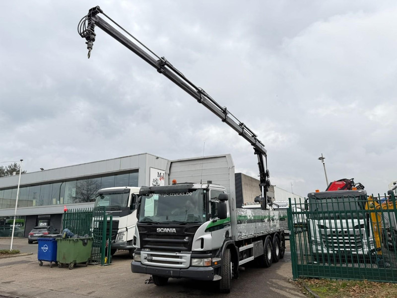 Scania P380 8x4 TRIDEM + CRANE HIAB 166 ES-5 HIPRO - ROTATOR + RADIO - 7m60 PLATFORM - MANUAL - LIFT + STEERING AXLE - Darus autó: 5 kép. Scania P380 8x4 TRIDEM + CRANE HIAB 166 ES-5 HIPRO - ROTATOR + RADIO - 7m60 PLATFORM - MANUAL - LIFT + STEERING AXLE - Darus autó: 5 kép.