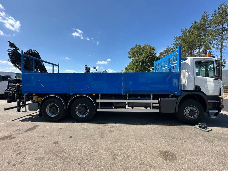 Scania P410 6x4 PRITSCHE + KRAN HIAB 166 ES-4 - RETARDER - ROTATOR - PLATFORM 6m80 - BIG AXLES HUB REDUCTION - STEEL SPRING - Platós teherautó, Darus autó: 5 kép. Scania P410 6x4 PRITSCHE + KRAN HIAB 166 ES-4 - RETARDER - ROTATOR - PLATFORM 6m80 - BIG AXLES HUB REDUCTION - STEEL SPRING - Platós teherautó, Darus autó: 5 kép.