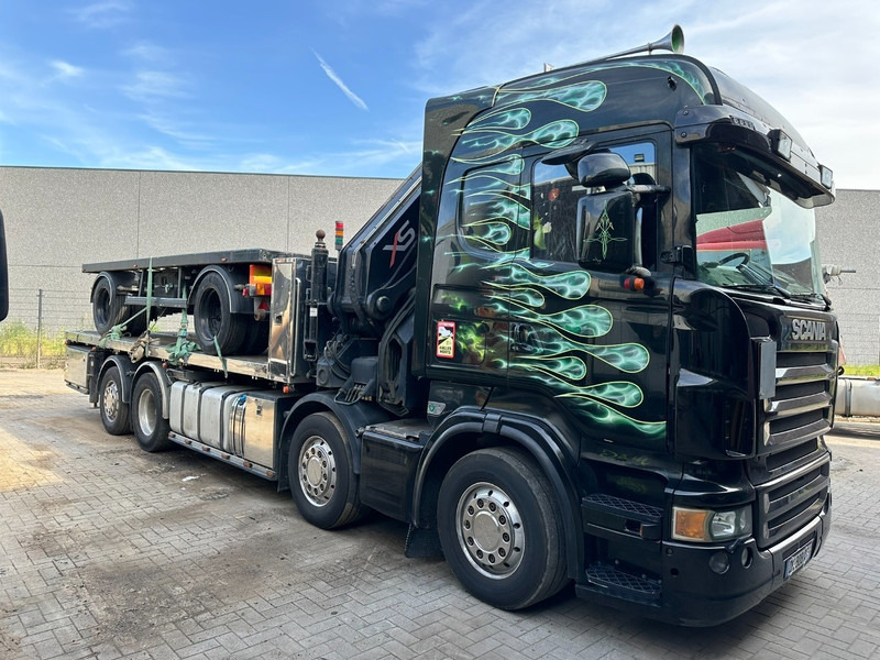 Scania R620 8x2 + KRAN HIAB 800EP-5 HiPro - RETARDER - LIFT/STEERING AXLE - HIGHLINE SLEEPER - LEATHER - ALCOA - Platós teherautó, Darus autó: 1 kép. Scania R620 8x2 + KRAN HIAB 800EP-5 HiPro - RETARDER - LIFT/STEERING AXLE - HIGHLINE SLEEPER - LEATHER - ALCOA - Platós teherautó, Darus autó: 1 kép.