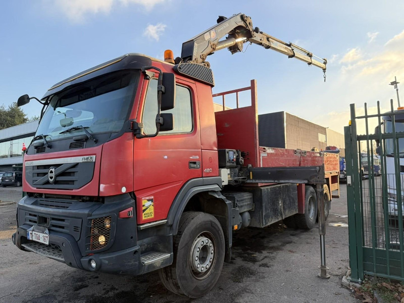 Volvo FMX 420 6X4 + CRANE HMF 1720 + winch + radio - BIG AXLES / HUB REDUCTION - STEEL SPRING / BLATT - PLATFORM 6m10 - Darus autó: 2 kép. Volvo FMX 420 6X4 + CRANE HMF 1720 + winch + radio - BIG AXLES / HUB REDUCTION - STEEL SPRING / BLATT - PLATFORM 6m10 - Darus autó: 2 kép.