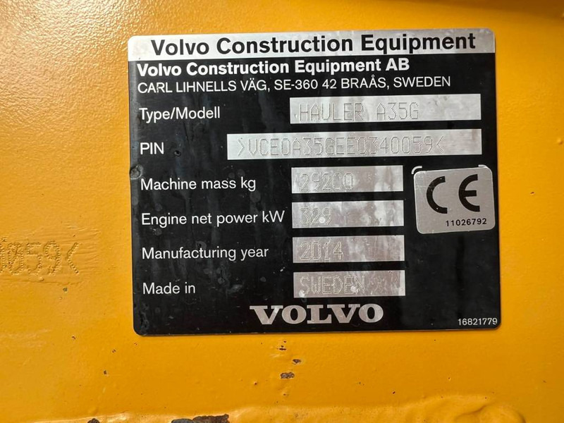 Volvo A35G lízing Volvo A35G: 8 kép.