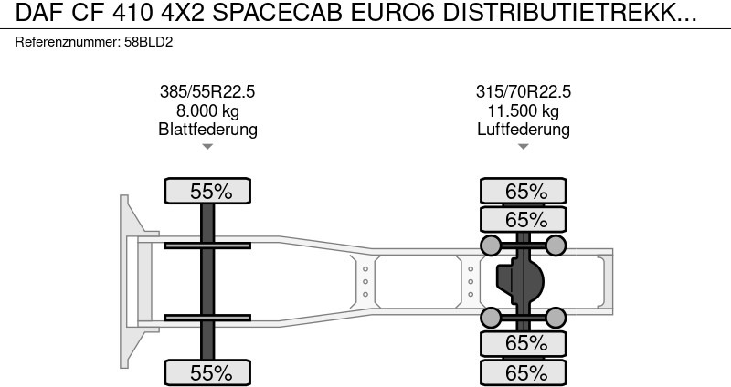 Nyergesvontató DAF CF 410 4X2 SPACECAB EURO6 DISTRIBUTIETREKKER MILIEUZONE DAF ONDERHOUD HOLLAND TRUCK!!!: 15 kép.