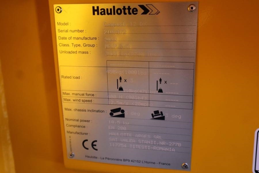 Haulotte Compact 12DX Valid Inspection, *Guarantee! Diesel,  - Ollós emelő: 5 kép. Haulotte Compact 12DX Valid Inspection, *Guarantee! Diesel,  - Ollós emelő: 5 kép.