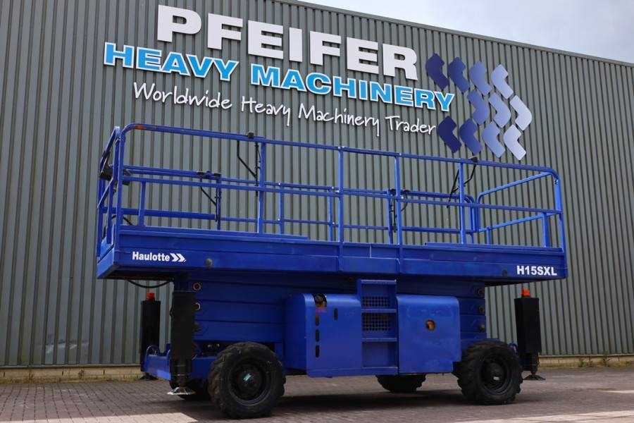 Haulotte H15SXL Diesel, 4x4 Drive, 15m Working Height, 500k - Ollós emelő: 1 kép. Haulotte H15SXL Diesel, 4x4 Drive, 15m Working Height, 500k - Ollós emelő: 1 kép.