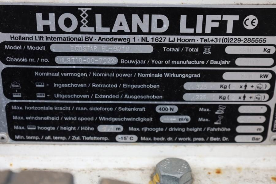 Ollós emelő Holland Lift Ecostar HL-9710 Electric, 12m Working Height, 325k: 6 kép.