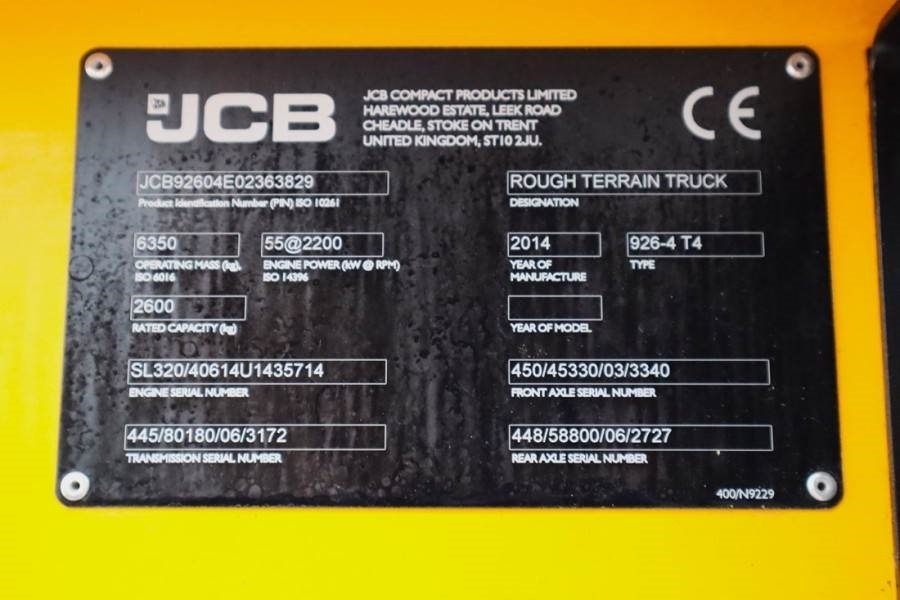 JCB 926 Valid inspection, *Guarantee! Diesel, 4x4 Driv - Terepjáró képességű targoncá: 5 kép. JCB 926 Valid inspection, *Guarantee! Diesel, 4x4 Driv - Terepjáró képességű targoncá: 5 kép.