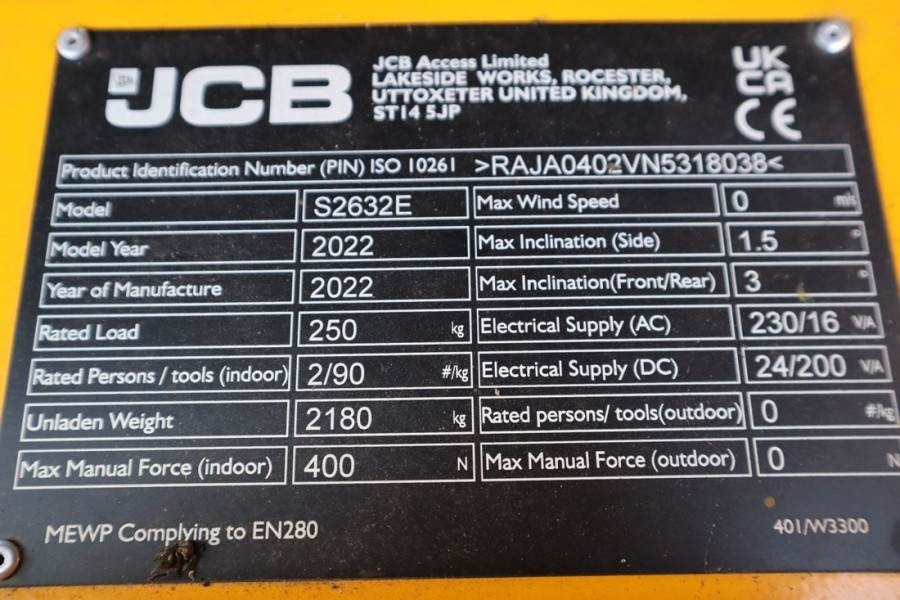 JCB S2632E Valid inspection, *Guarantee! New And Avail - Ollós emelő: 3 kép. JCB S2632E Valid inspection, *Guarantee! New And Avail - Ollós emelő: 3 kép.