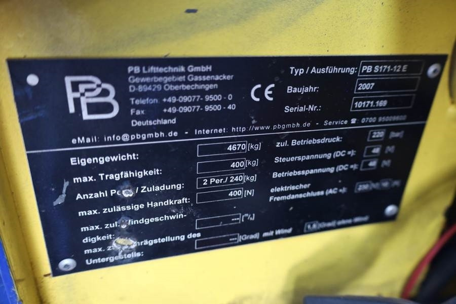 PB LIFT S171-12E Electric, 17.3m Working Height, 400k  lízing PB LIFT S171-12E Electric, 17.3m Working Height, 400k: 6 kép.