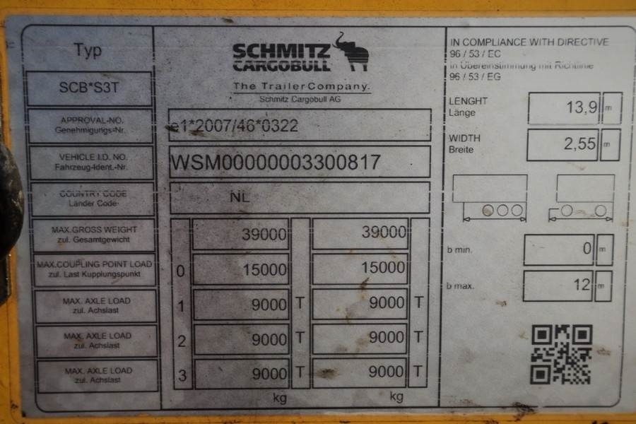 Schmitz CARG SCB3ST CoC Documents, TuV Loading Certificate - Ponyvás pótkocsi: 4 kép. Schmitz CARG SCB3ST CoC Documents, TuV Loading Certificate - Ponyvás pótkocsi: 4 kép.