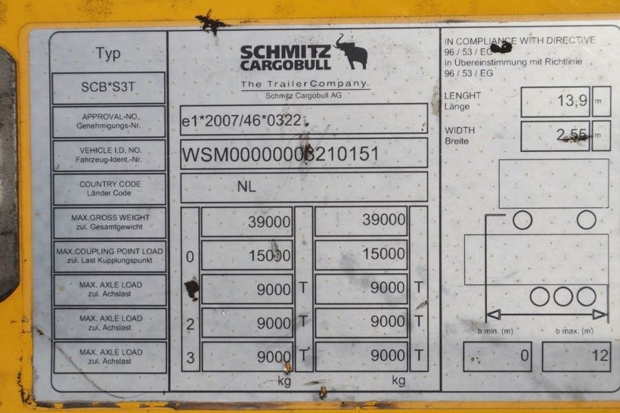Schmitz Cargobull SCB3ST CoC Documents, TuV Loading Certif - Ponyvás pótkocsi: 5 kép. Schmitz Cargobull SCB3ST CoC Documents, TuV Loading Certif - Ponyvás pótkocsi: 5 kép.