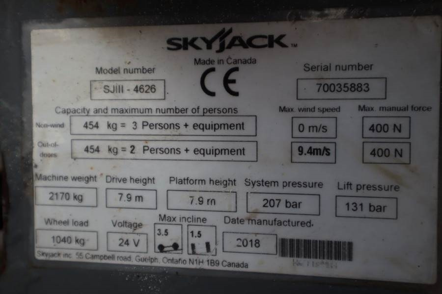 SkyJack SJ4626 ELECTRIC, 10M WORKING HEIGHT, 454KG CAPACIT - Ollós emelő: 3 kép. SkyJack SJ4626 ELECTRIC, 10M WORKING HEIGHT, 454KG CAPACIT - Ollós emelő: 3 kép.