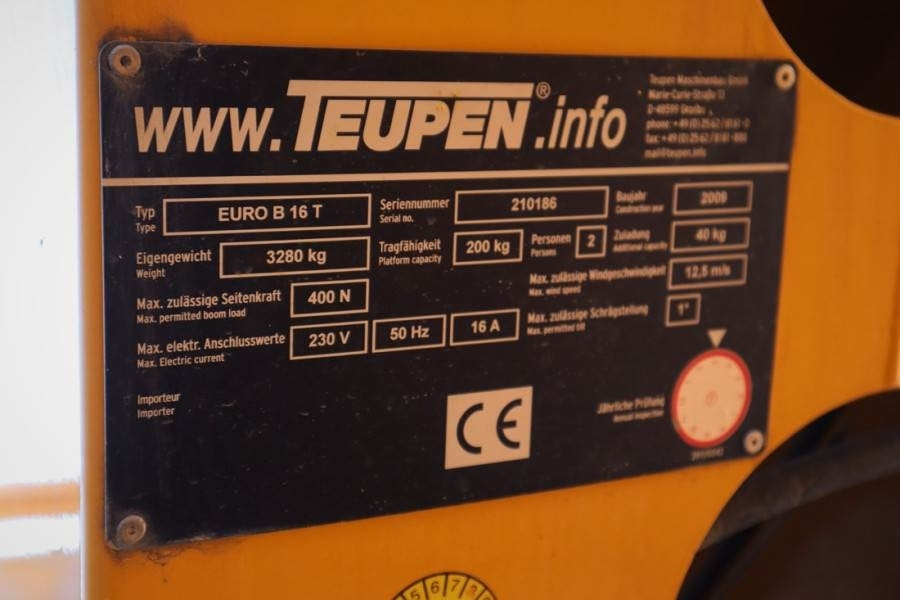 Teupen EURO B16T Driving Licence B/3, Diesel, 16m Working - Emelőkosaras teherautó: 5 kép. Teupen EURO B16T Driving Licence B/3, Diesel, 16m Working - Emelőkosaras teherautó: 5 kép.