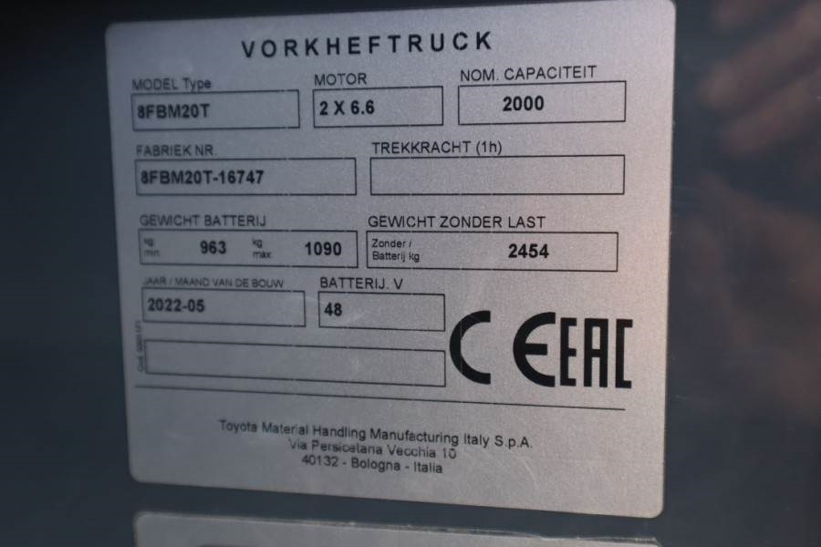 Toyota 8FBM20T Valid inspection, *Guarantee! Electric, 47  lízing Toyota 8FBM20T Valid inspection, *Guarantee! Electric, 47: 6 kép.