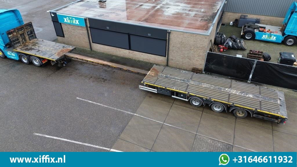 ES-GE 3-ass. Vlakke uitschuifbare Mega oplegger / Naloop gestuurd - Platós félpótkocsi: 2 kép. ES-GE 3-ass. Vlakke uitschuifbare Mega oplegger / Naloop gestuurd - Platós félpótkocsi: 2 kép.