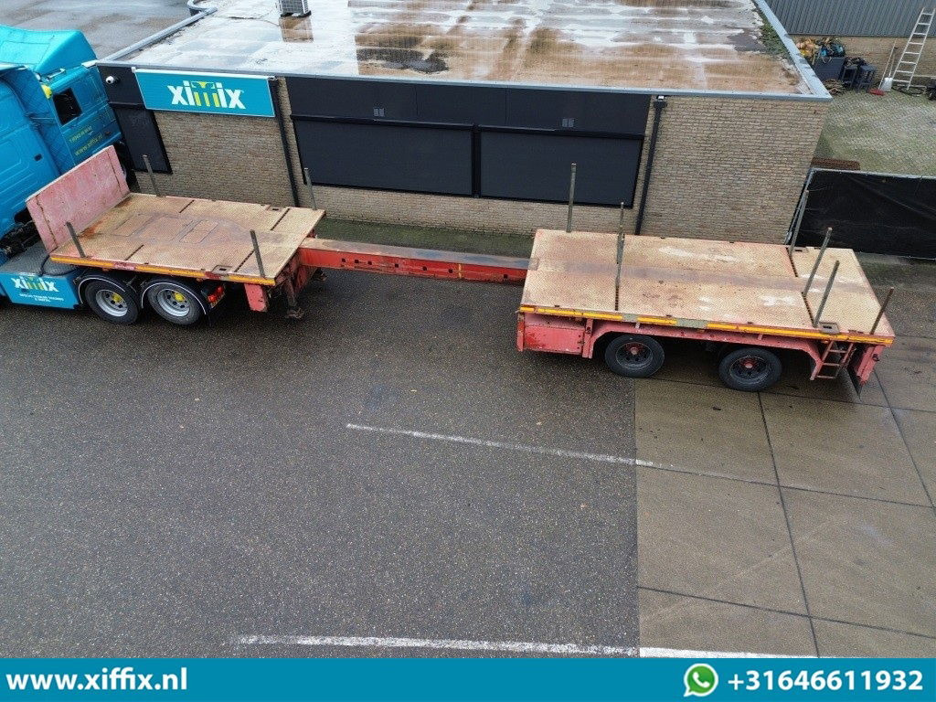 Nooteboom 2-ass. Vlakke uitschuifbare oplegger / 2x gestuurd / 990 cm. Lang - Platós félpótkocsi: 2 kép. Nooteboom 2-ass. Vlakke uitschuifbare oplegger / 2x gestuurd / 990 cm. Lang - Platós félpótkocsi: 2 kép.