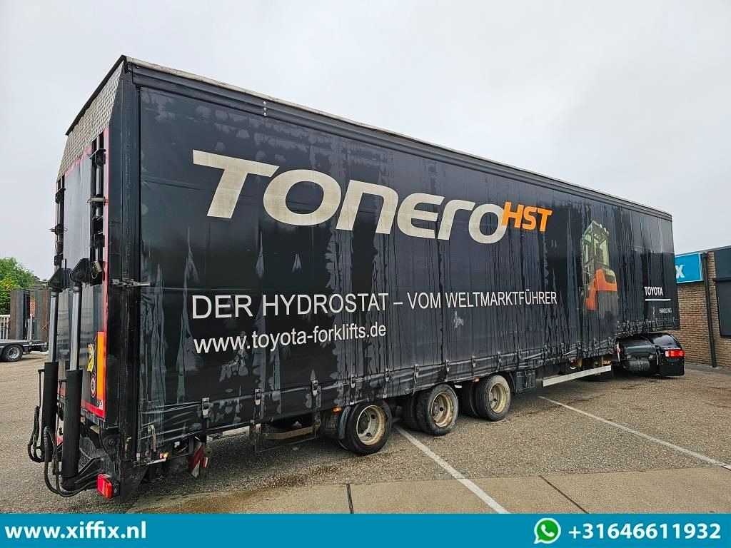 Wiese 3-ass. Semi dieplader met huifopbouw / Wiese 9 tons laadklep - Félpótkocsi mélybölcsős: 4 kép. Wiese 3-ass. Semi dieplader met huifopbouw / Wiese 9 tons laadklep - Félpótkocsi mélybölcsős: 4 kép.