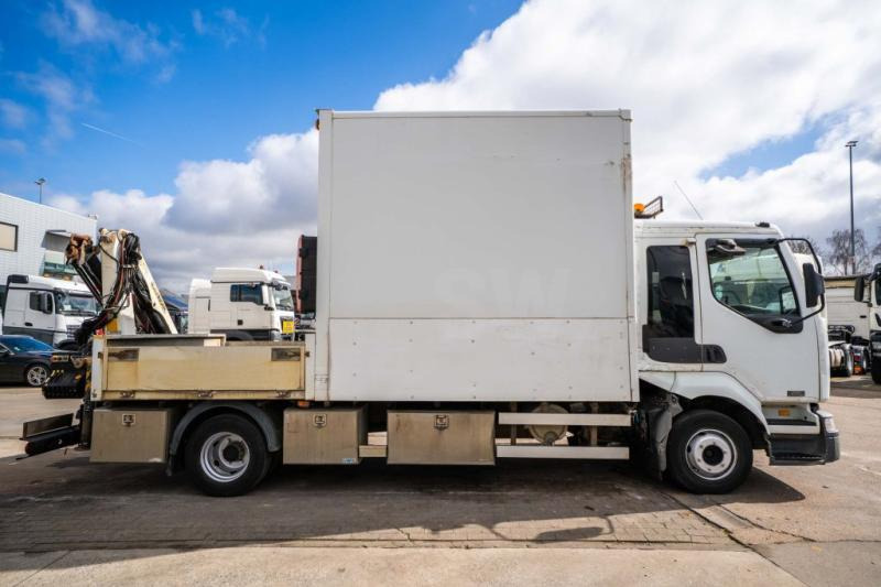 Renault MIDULM 220 DCI - PAFLINGER PK 6001 - Platós teherautó, Darus autó: 3 kép. Renault MIDULM 220 DCI - PAFLINGER PK 6001 - Platós teherautó, Darus autó: 3 kép.