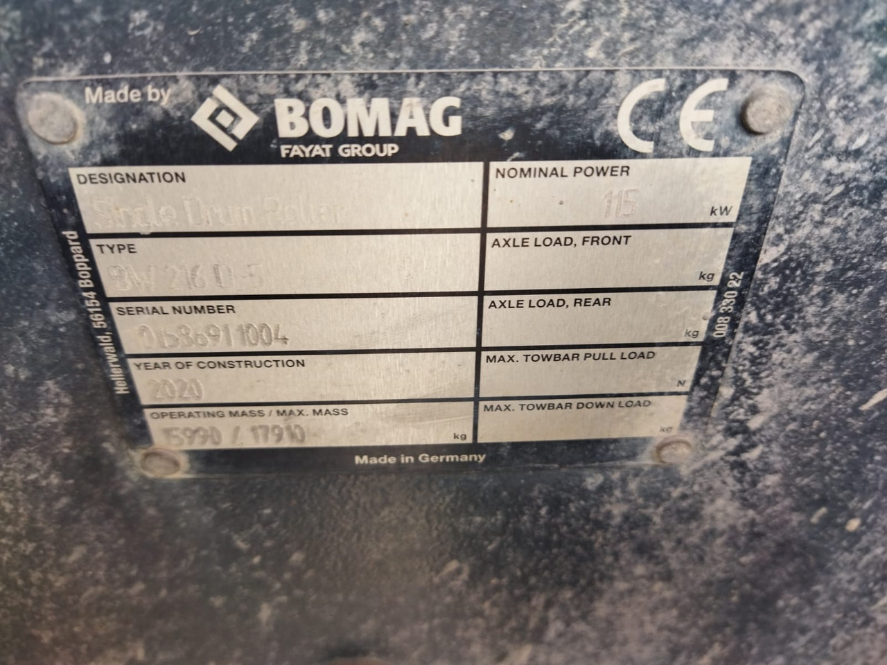 Talajtömörítő BOMAG BW216D5: 9 kép.