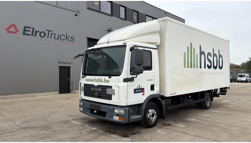MAN TGL 8.180 (BELGIAN TRUCK / PERFECT CONDITION / MANUAL GEARBOX / LAMES / STEEL SUSP.) - Dobozos felépítményű teherautó: 1 kép. MAN TGL 8.180 (BELGIAN TRUCK / PERFECT CONDITION / MANUAL GEARBOX / LAMES / STEEL SUSP.) - Dobozos felépítményű teherautó: 1 kép.