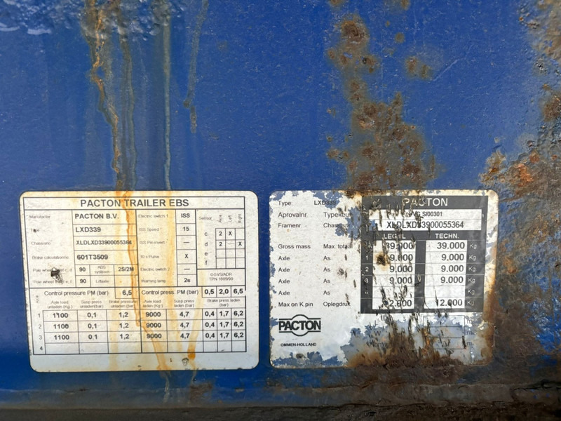 Pacton TXC339 (BELGIAN TRAILER / DRUM BRAKES / FREINS TAMBOUR) - Platós félpótkocsi: 5 kép. Pacton TXC339 (BELGIAN TRAILER / DRUM BRAKES / FREINS TAMBOUR) - Platós félpótkocsi: 5 kép.