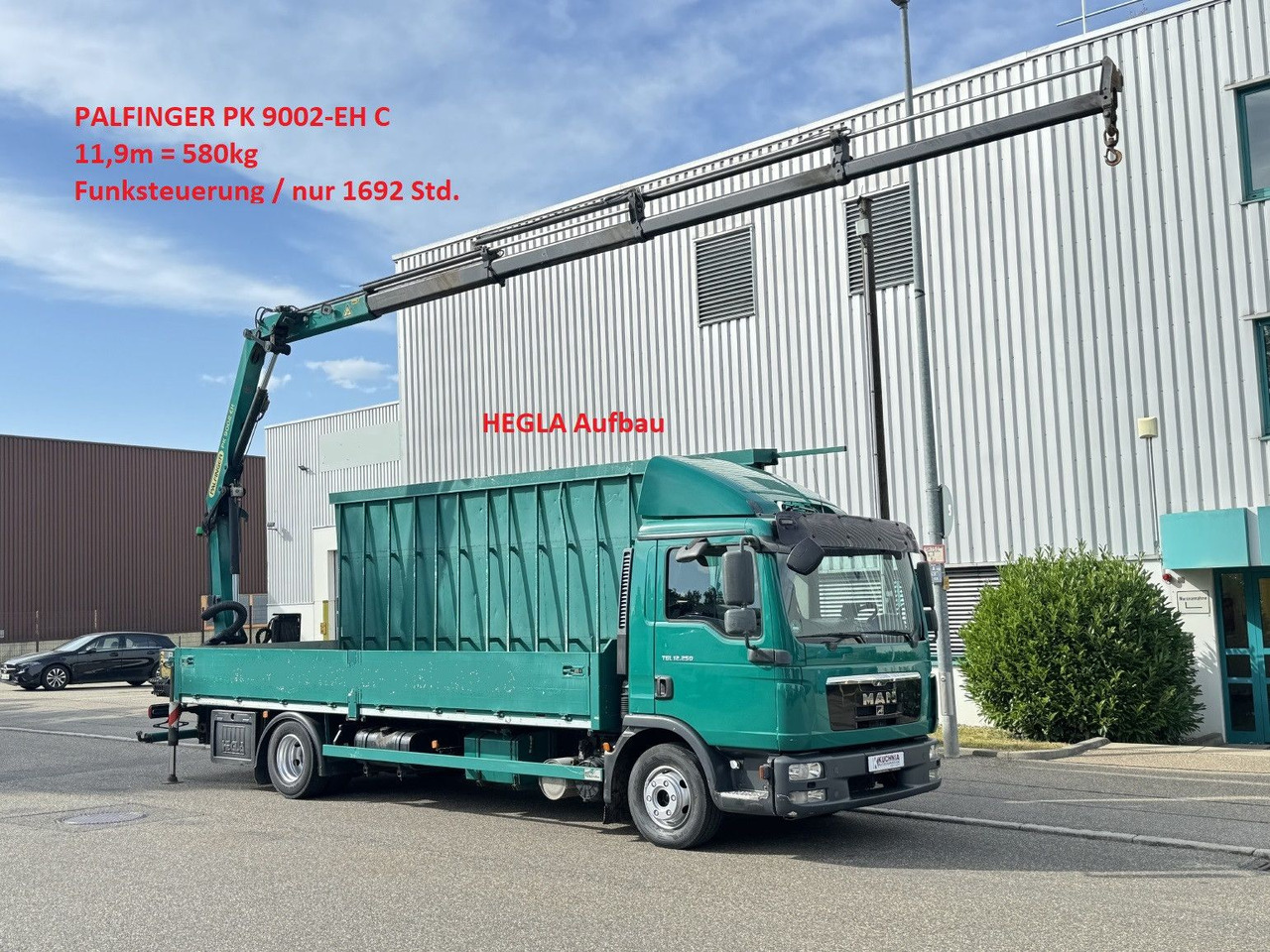 MAN TGL 12.250 Glastransport Kran PK9002 Funk Klima - Darus autó: 1 kép. MAN TGL 12.250 Glastransport Kran PK9002 Funk Klima - Darus autó: 1 kép.
