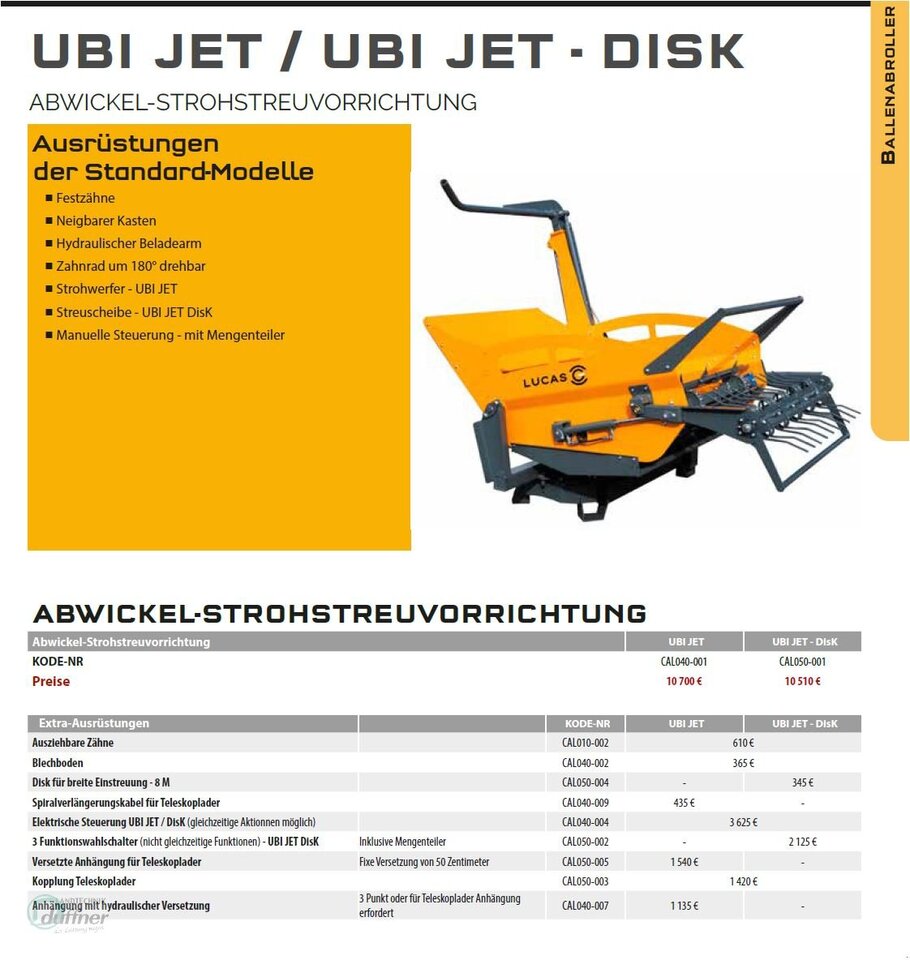 Lucas UBI JET Anbau Dreipunkt - Bálacsomagoló: 3 kép. Lucas UBI JET Anbau Dreipunkt - Bálacsomagoló: 3 kép.
