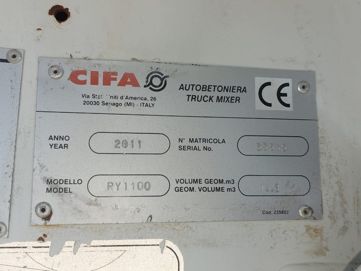ASTRA HD8 6444 CIFA RY1100 - Betonmixer: 2 kép. ASTRA HD8 6444 CIFA RY1100 - Betonmixer: 2 kép.