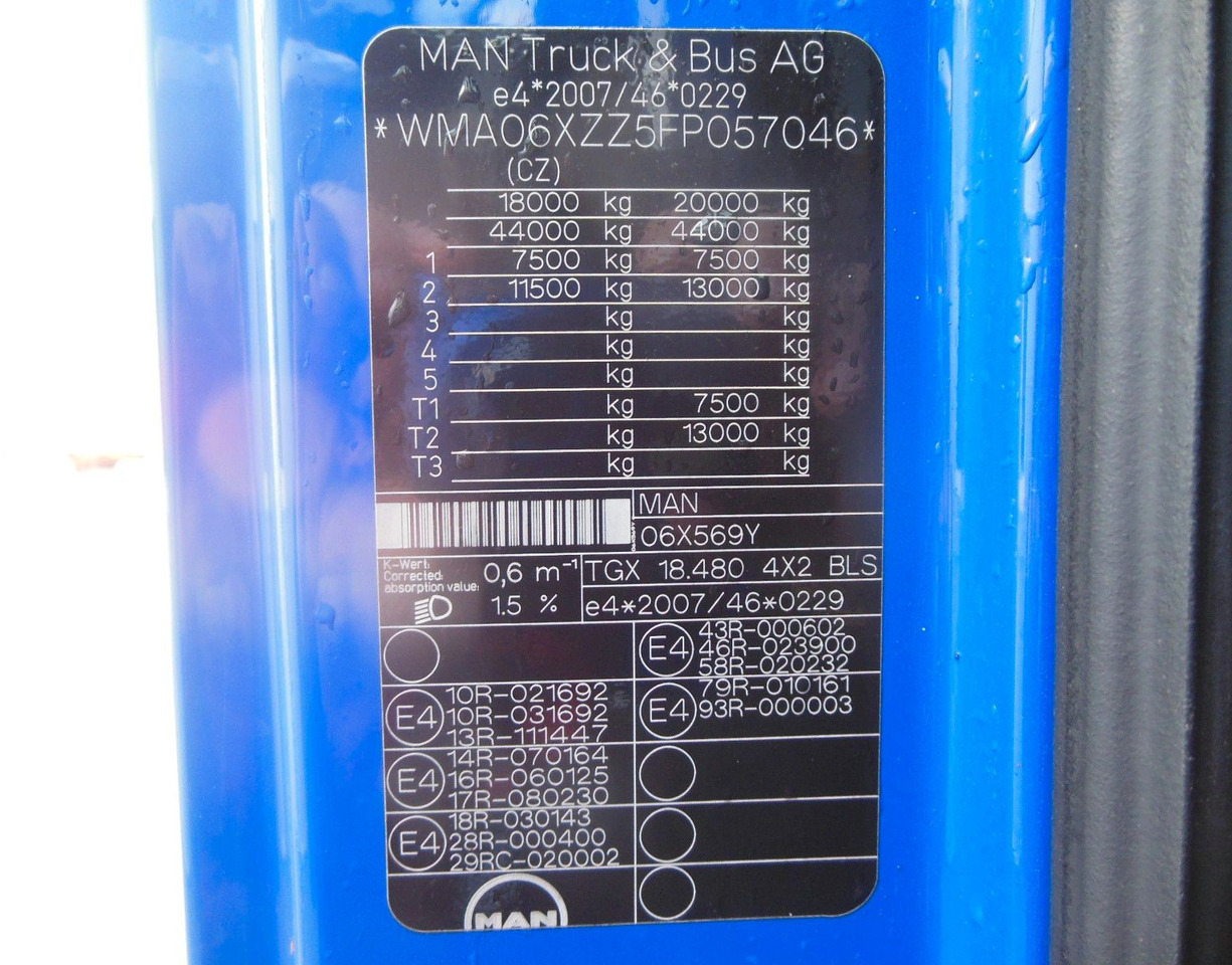 Nyergesvontató MAN TGX 18.480 BLS, MANUELL, STANDART: 21 kép.