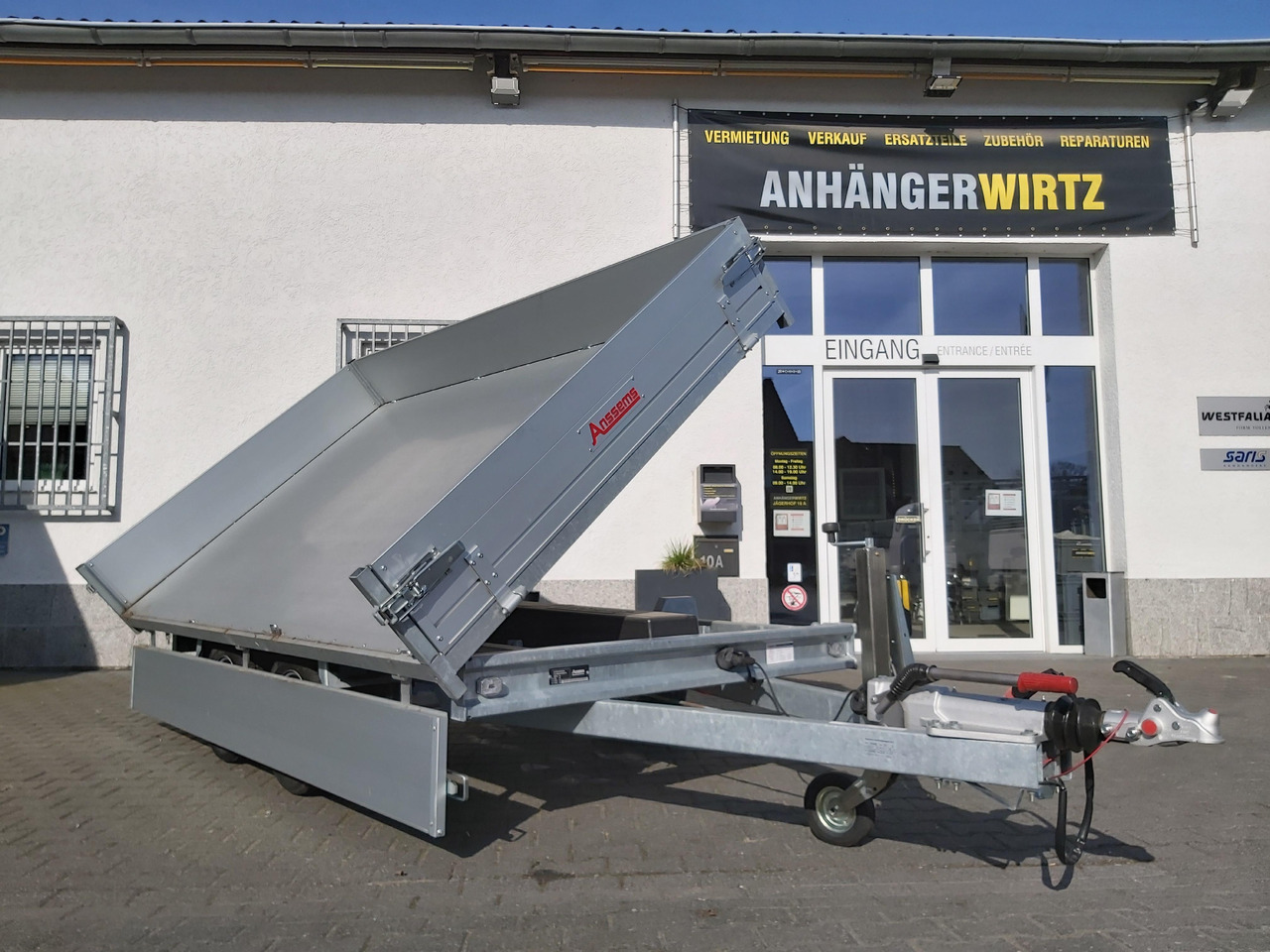 Anssems Kipper KSX 3500 Elektrisch 305x178x35cm Stahlboden niedrig Fahrgestell 3500kg - Pótkocsi billenőplatós: 3 kép. Anssems Kipper KSX 3500 Elektrisch 305x178x35cm Stahlboden niedrig Fahrgestell 3500kg - Pótkocsi billenőplatós: 3 kép.