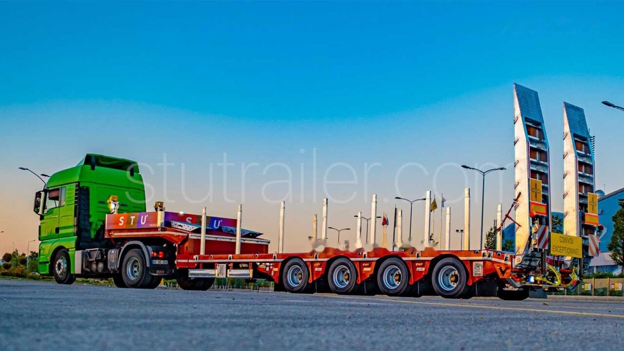 Új Félpótkocsi mélybölcsős STU 4 Axle Extendable Lowbed Trailer: 6 kép.