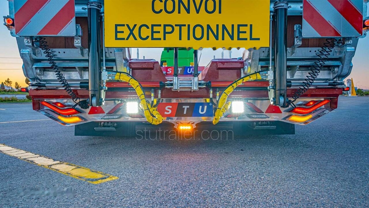 Új Félpótkocsi mélybölcsős STU 4 Axle Extendable Lowbed Trailer: 13 kép.
