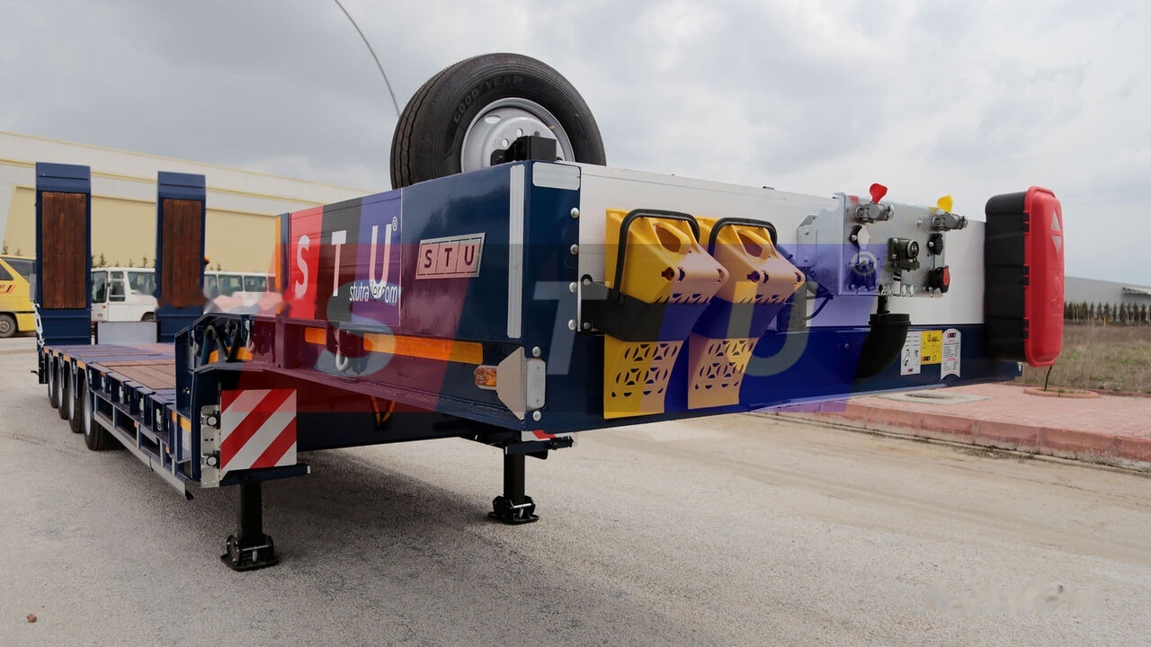 Új Félpótkocsi mélybölcsős STU 4 Axle Extendable Lowbed Trailer: 21 kép.