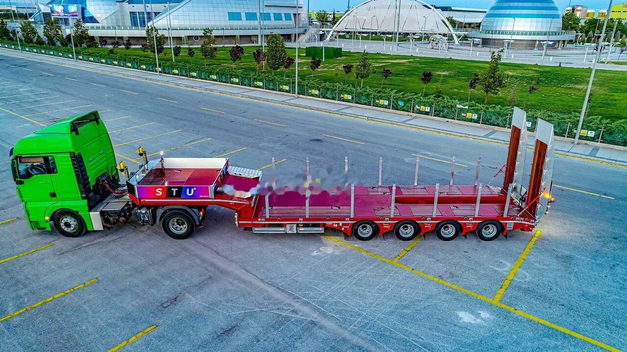 Új Félpótkocsi mélybölcsős STU 4 Axle Extendable Lowbed Trailer: 7 kép.