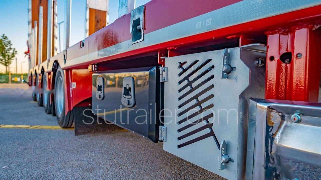 Új Félpótkocsi mélybölcsős STU 4 Axle Extendable Lowbed Trailer: 10 kép.