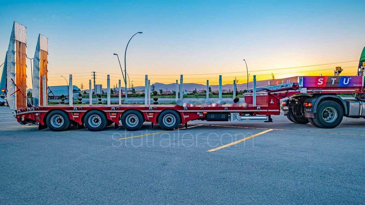 Új Félpótkocsi mélybölcsős STU 4 Axle Extendable Lowbed Trailer: 8 kép.