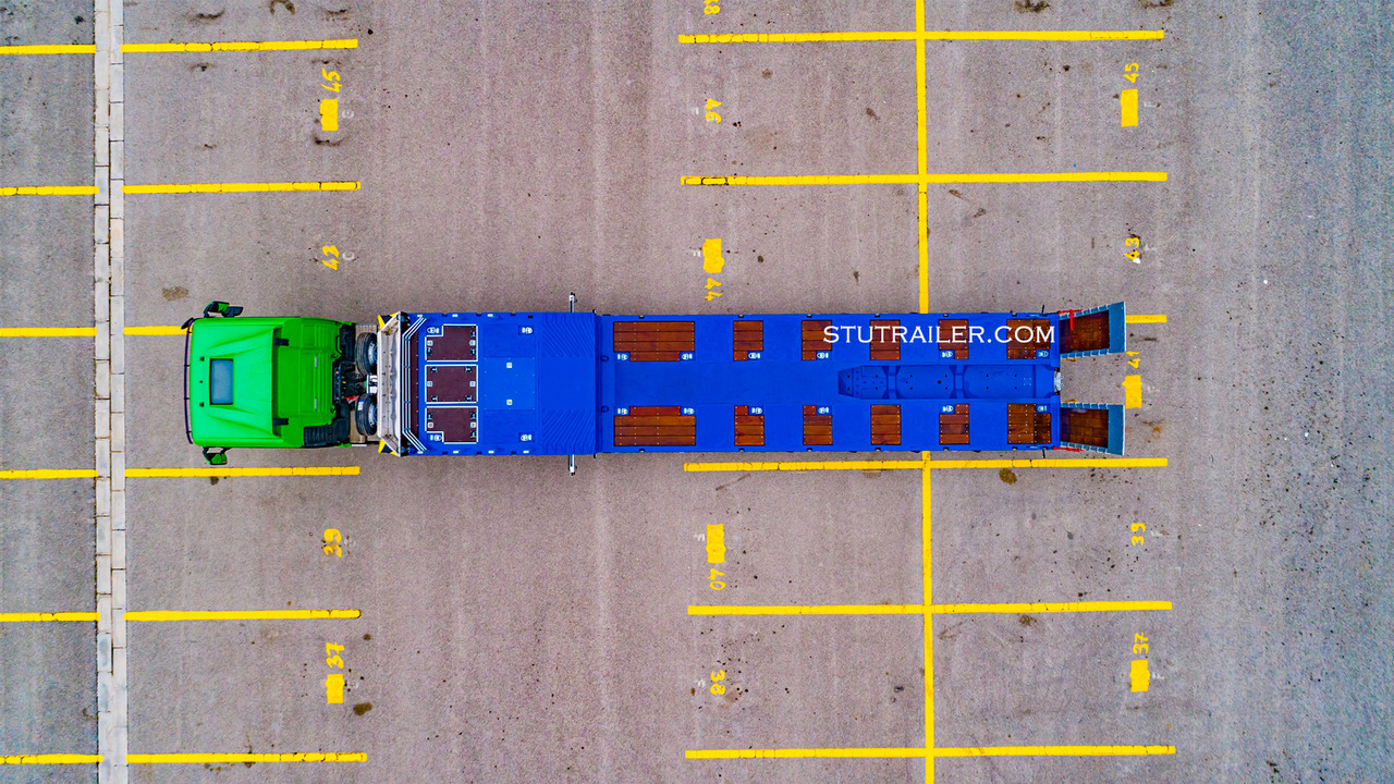 STU 5 Axle Hydraulic Steering Extendable Low Laoder - Félpótkocsi mélybölcsős: 3 kép. STU 5 Axle Hydraulic Steering Extendable Low Laoder - Félpótkocsi mélybölcsős: 3 kép.