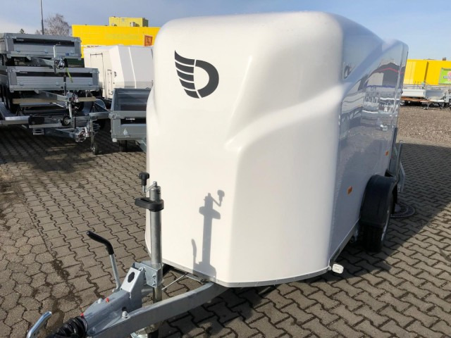 Cheval Liberte Debon Cargo 2 Poly + Türe weiß 1300 kg, 100 km/h, 300x155x168cm - Pótkocsi dobozos: 2 kép. Cheval Liberte Debon Cargo 2 Poly + Türe weiß 1300 kg, 100 km/h, 300x155x168cm - Pótkocsi dobozos: 2 kép.