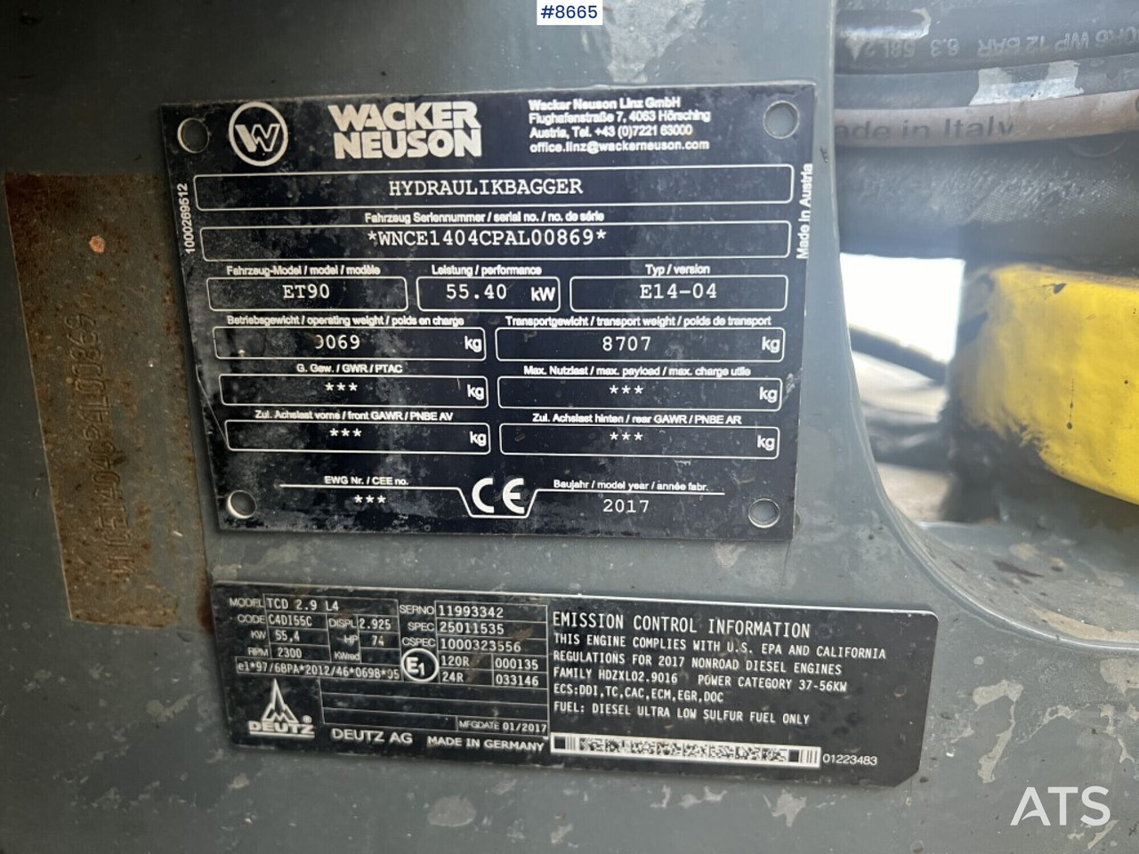 Kotrógép Crawler excavator - Wacker Neuson ET90: 14 kép.