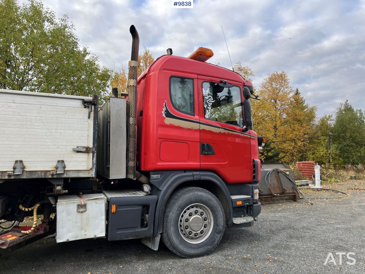 Billenőplatós teherautó Dump Truck Scania R164 with plow equipment and underbite: 9 kép.