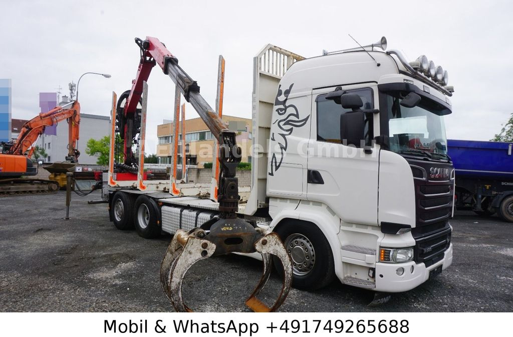 Scania R580 V8 Highline Palfinger-M120L97 *Retarder/ACC - Rönkszállító teherautó, Darus autó: 1 kép. Scania R580 V8 Highline Palfinger-M120L97 *Retarder/ACC - Rönkszállító teherautó, Darus autó: 1 kép.