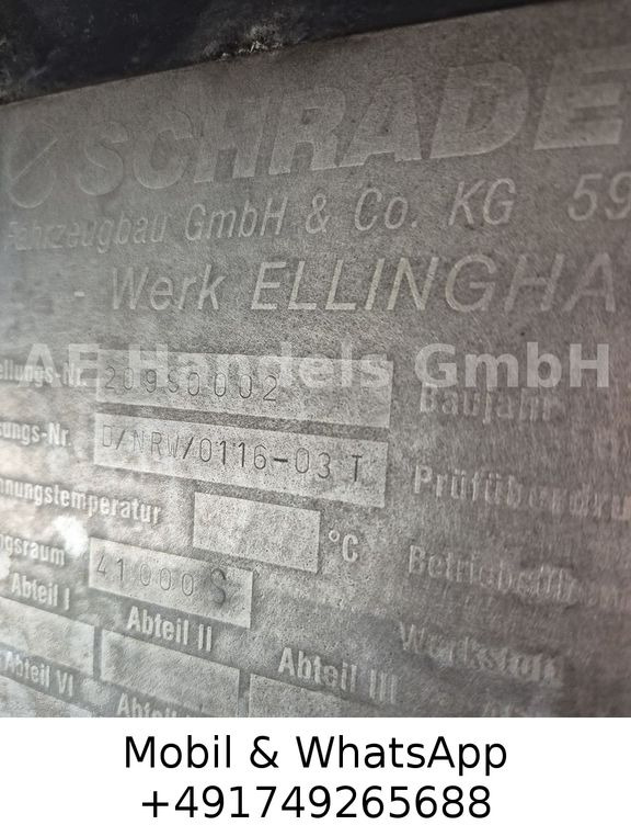Tartályos félpótkocsi Schrader Z-STA 24-41/1 Chemie *41.000Liter / 1xKammer: 12 kép.