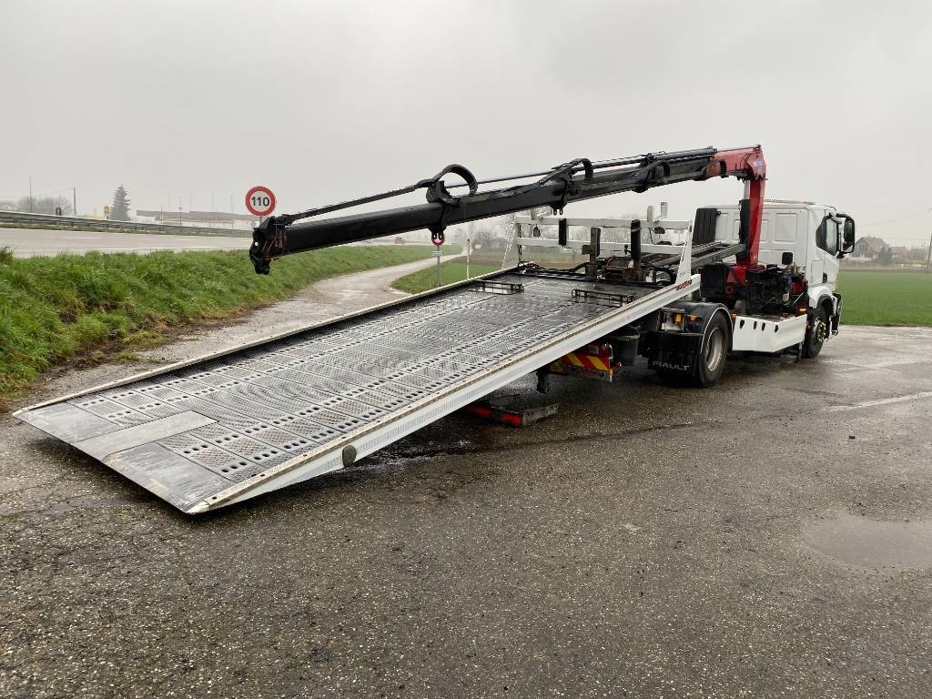 Autószállító teherautó Iveco S WAY480 /FIAULT PF60 +GRUE HMF endommagée: 6 kép.