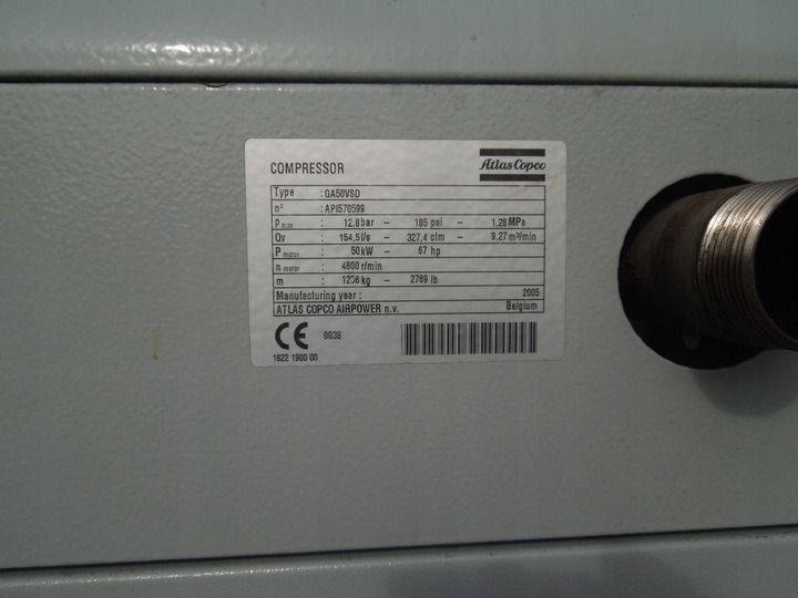 ATLAS COPCO GA50VSDFF - Légkompresszor: 3 kép. ATLAS COPCO GA50VSDFF - Légkompresszor: 3 kép.