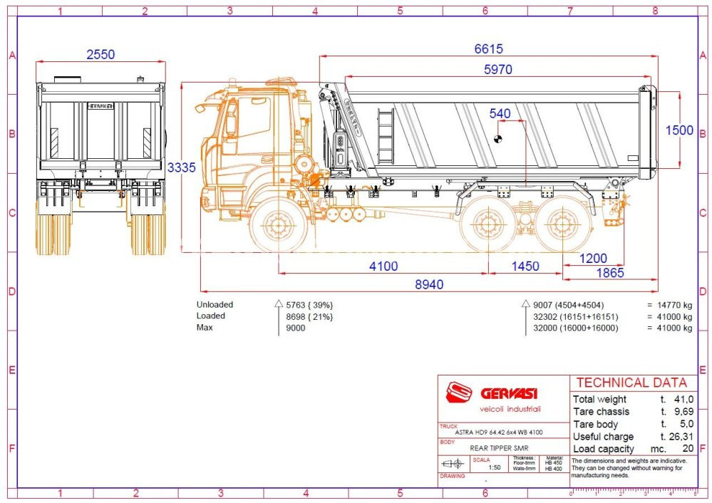Új Billenőplatós teherautó Iveco Astra HD9 64.42 12.9L TURBO DIESEL black engine hood 4100 mm WB heavy duty chassis cab 6x4 Benne/Tipper 20m³ - EXPORT OUT EU: 16 kép.