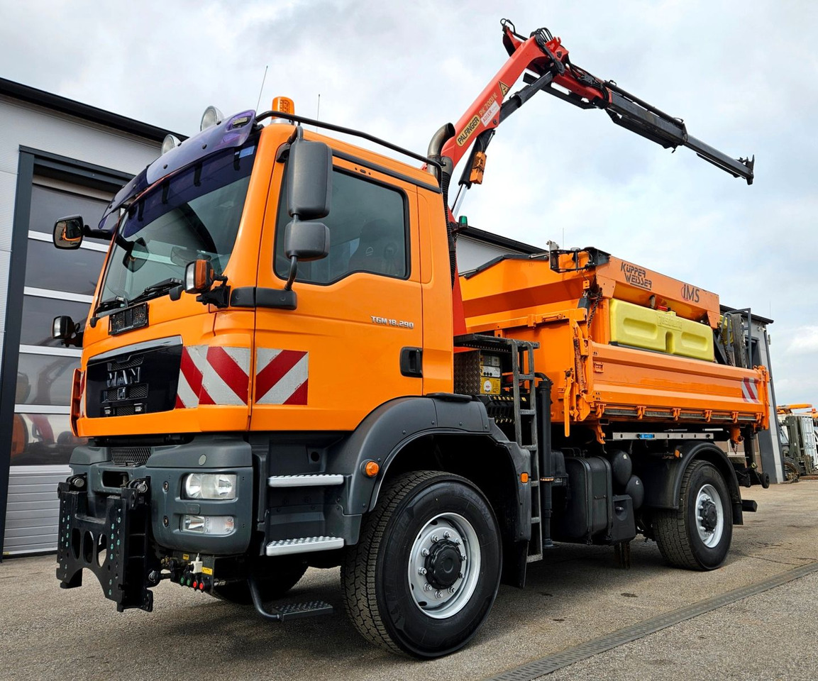 MAN TGM 18.290 4x4 Palfinger PK7001 Kran Funk Euro5 - Billenőplatós teherautó, Darus autó: 1 kép. MAN TGM 18.290 4x4 Palfinger PK7001 Kran Funk Euro5 - Billenőplatós teherautó, Darus autó: 1 kép.
