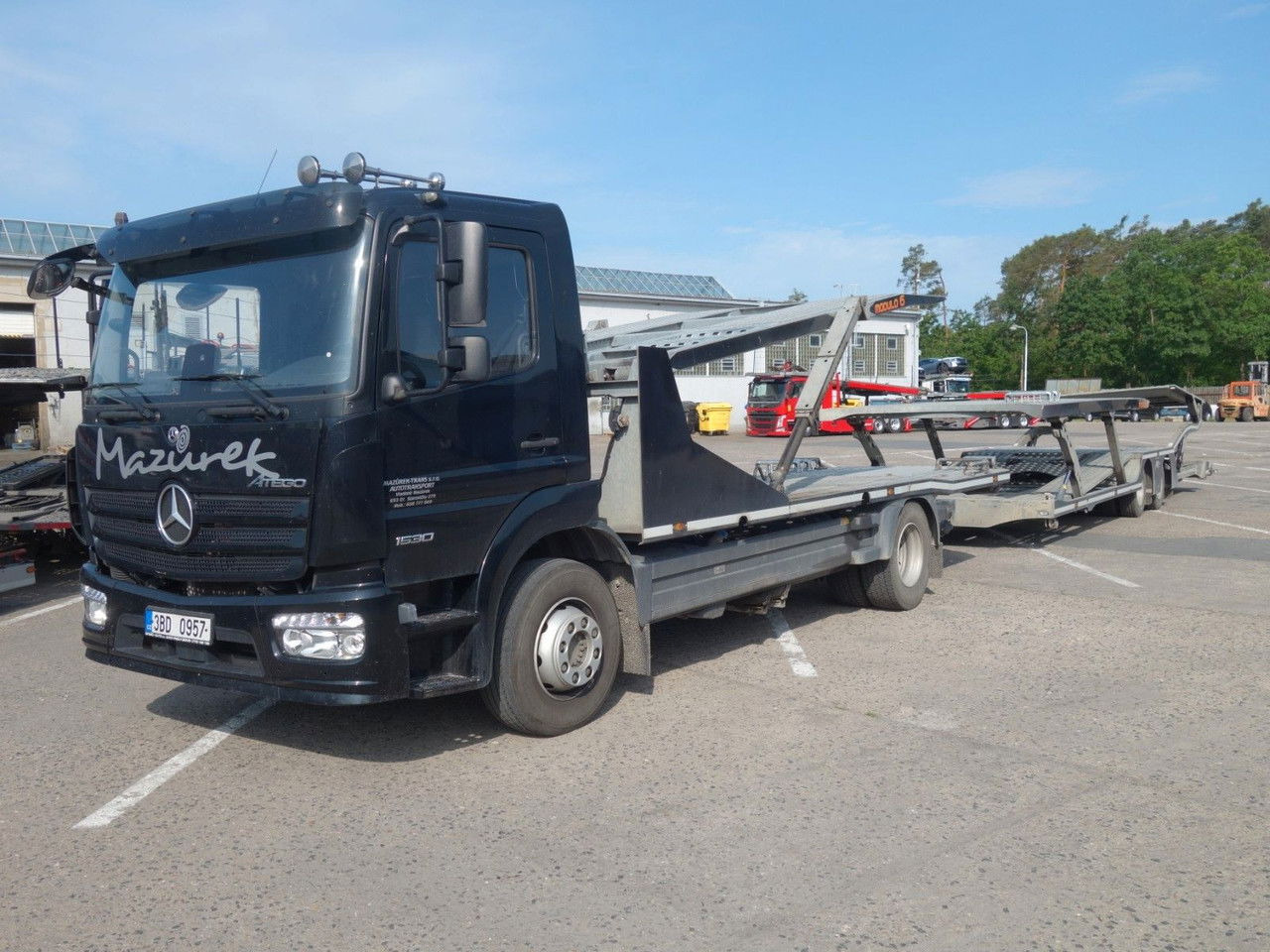Mercedes-Benz Atego 1530 mit Anhänger für 7 PKW - Autószállító teherautó: 1 kép. Mercedes-Benz Atego 1530 mit Anhänger für 7 PKW - Autószállító teherautó: 1 kép.
