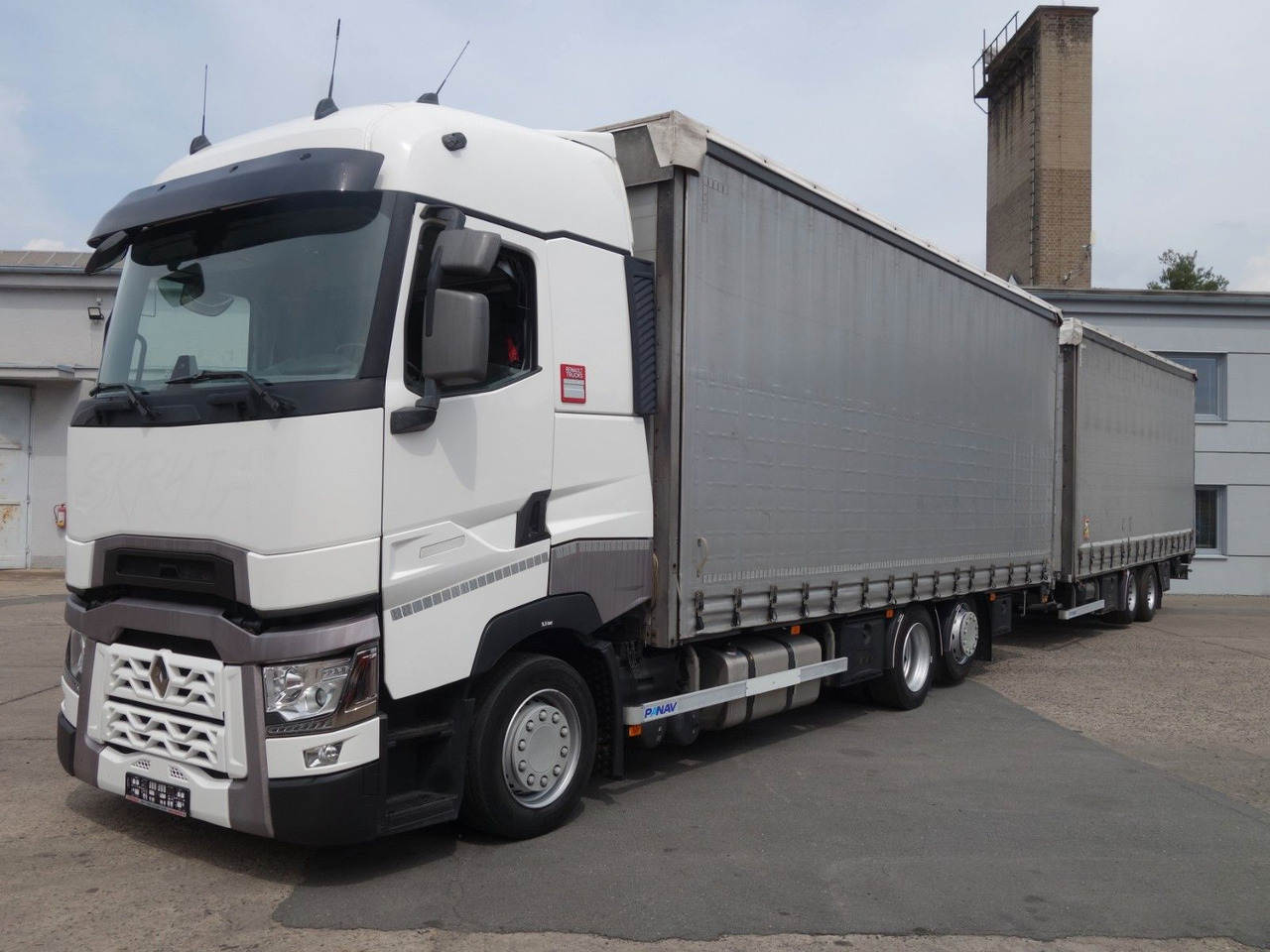 Renault T520 6x2 + trailer, 120m3, 2x Liftachse - Ponyvás teherautó: 1 kép. Renault T520 6x2 + trailer, 120m3, 2x Liftachse - Ponyvás teherautó: 1 kép.